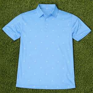 Camiseta de Golf de Manga Corta para Hombre, al por Mayor, con Logotipo Personalizado, Tejido de Poliéster Transpirable de 220 Gramos, con Bolsillo - Product Image 3