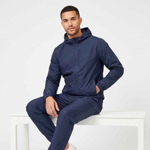 Ensemble personnalisé pour homme, veste à col montant zippée en nylon respirant, pantalon de jogging, ensemble coupe-vent deux pièces, survêtements pour homme, logo personnalisé - Product Image 3