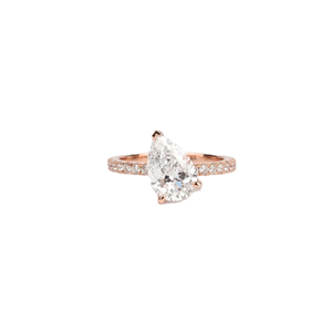 Bague demi-éternité en or massif 10K 14K 18K avec diamants de laboratoire en forme de poire et ronds de 2,5 carats, couleur DEF, clarté VS VVS, certifiée IGI - Vente en gros - Product Image 2