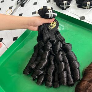 Paquet de tissage de cheveux bouclés rebondissants à double tirage Extension de cheveux humains en gros - Product Image 2