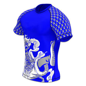 Rashguard de BJJ al por mayor, personalizado con sublimación, manga larga, para entrenamiento de MMA y Jiu Jitsu, compresión, poliéster y spandex. - Product Image 2