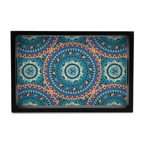 Plateau décoratif avec poignées découpées, plus durable et fiable, plateau de service en bois pour le thé et les collations, longue durée de vie, au meilleur prix - Product Image 1