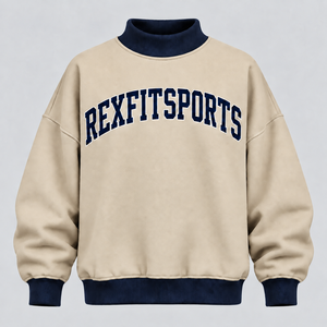 Sweat-shirt à col montant oversize en molleton épais avec logo personnalisé et applique 3D, vente en gros d'usine, fournisseur OEM - Product Image 2