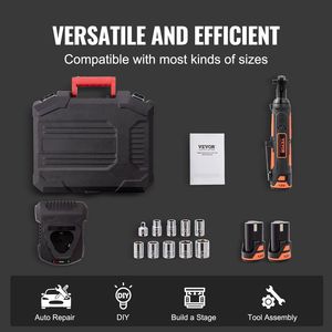 Set di chiavi elettriche a cricchetto 12V 3/8 \ "33 Ft-lbs di potenza 45 min di ricarica rapida 2-Pack 2.0Ah batteria LED luce a velocità variabile - Product Image 4