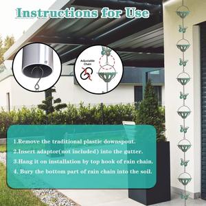 Chaînes de pluie en fer – Design moderne du milieu du siècle résistant aux intempéries pour des systèmes de drainage de jardin élégants et des éléments architecturaux - Product Image 4