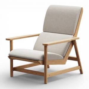 Sillón de Jardín de Madera de Teca Indonesia con Cojines de Tela Impermeable para Conjuntos de Muebles de Jardín y Patio de Lujo - Product Image 1