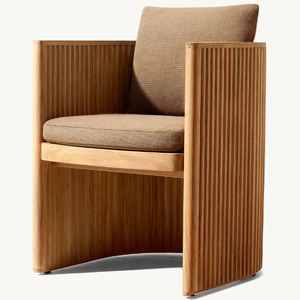 Sillón de madera de teca ecológico con un estilo moderno y sencillo, adecuado para uso duradero en exteriores. - Product Image 6