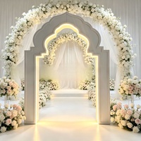 Arche de mariage rétro européenne en PVC, éclairée, pour décoration de scène, de banquet, de fête ou d'événement en hôtel (vente en gros)