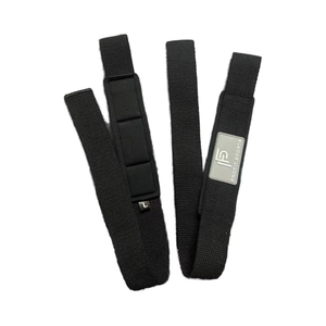 Sangles de musculation noires en néoprène rembourré avec coton pour la musculation, le powerlifting et l'haltérophilie - Product Image 1