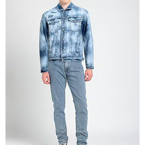 Free Shipping Men's Slim <b>Denim</b> <b>Jacket</b> High Street Style Customizable Quick Dry Breathable Eco-Friendly Stonewashed High Quality - Product Image 2