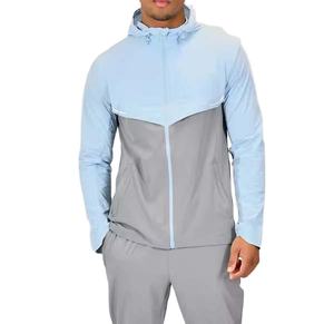 Chaqueta Cortavientos Ligera Personalizada para Exteriores, con Franja Reflectante de Color, Capucha Ajustable, 100% Poliéster, para Hombre - Product Image 1