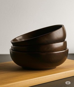 Tazones de Madera Rústicos Hechos a Mano para Servir Frutas, Ensaladas y Sopas, Vajilla con Diseño Único - Product Image 1