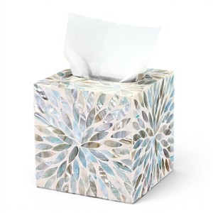 กล่องใส่กระดาษทิชชูไม้ทำมือ ประดับมุก สำหรับตกแต่งบ้าน - Product Image 3