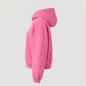 Sweat-shirt à capuche rose personnalisé pour femme, en molleton de coton uni, manches longues, avec poches, coupe classique, idéal pour l'automne – Vente en gros - Product Image 4