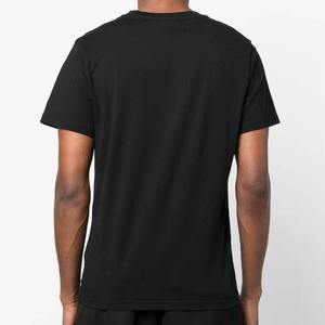 Camiseta de Manga Corta para Hombre, Cuello Redondo, Color Negro, Corte Regular, Tejido Jersey, Color Sólido, Diseño Liso - Product Image 1