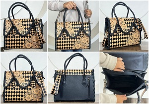 Bolsos Tote de Cuero a Cuadros Hechos a Mano, Elegantes y Novedosos 2026, Bolsos de Hombro de Lujo con Correa Ajustable para Mujer, Regalos para Mujer - Product Image 3