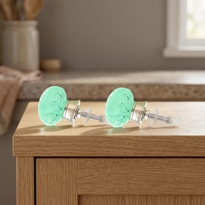 Pomo Redondo de Cristal Verde para Muebles, Diseño Tradicional y Duradero para Hogar y Oficina - Product Image 4