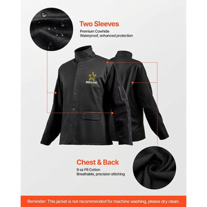 Chaqueta de Soldadura para Hombre MBAANI, Impermeable, Mangas de Poliéster, Algodón FR Transpirable, Ropa de Trabajo de Seguridad con Paquete de Respirador - Product Image 4
