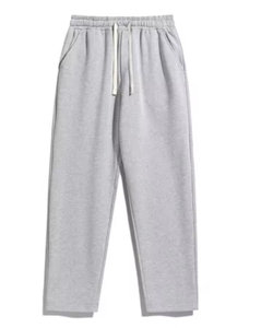 Pantalones Deportivos de Corte Recto para Hombre, Cintura Elástica con Cordón, Tejido de Poliéster/Algodón, Resistentes al Viento, Casuales para Uso Diario - Product Image 5