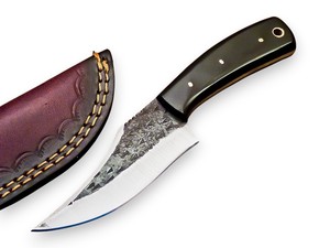 Cuchillo EDC de hoja fija personalizado Nordic Forge con mango de Micarta, funda de cuero, OEM personalizable, espiga completa, acero 12c27, industrial - Product Image 1