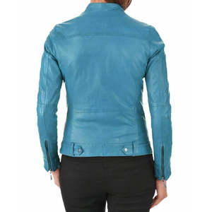 Veste en cuir multi-zippée Leathertex Azure Rush pour femme, coupe-vent, manches longues, tissu tissé - Product Image 1