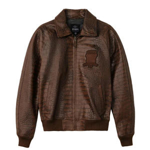 Chaqueta de Cuero Avirex Marrón con Diseño Nuevo para Hombre, Chaqueta de Cuero Transpirable Estilo Bomber, Chaqueta de Cuero Avirex de Alta Gama - Product Image 3