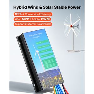 Kit de Generador de Turbina Eólica de 600W 12V con 5 Aspas y Controlador Solar Híbrido para Uso Doméstico - Product Image 4