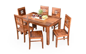 Solid Wood Dining <b>Table</b> Set 6 Seater, Modern Rectangular Wooden Furniture, Contemporary Natural Dining Room Set for Home - Product Image 2