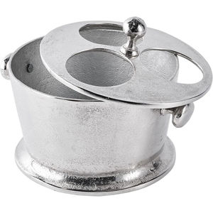 Refroidisseur à vin moderne en aluminium argenté pour champagne et vin, seau à boissons en métal pour 2 bouteilles, accessoire de bar de luxe fait main - Product Image 2