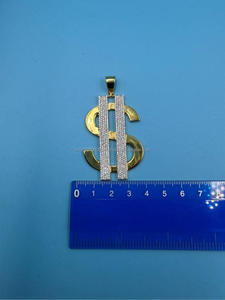 จี้รูปสัญลักษณ์ดอลลาร์สุดหรู ประดับเพชรแบบ Iced Out สไตล์ฮิปฮอป สร้อยคอทองคำ/เงิน ดีไซน์วิบวับ ของขวัญเครื่องประดับสุดโดดเด่น - Product Image 5