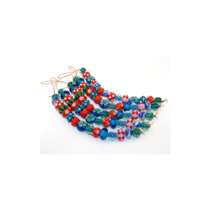 EXCEL EXPORTS Perles en verre soufflé multicolores 16–18 mm |   Perles décoratives de qualité supérieure pour la fabrication de bijoux et les travaux manuels DIY |   Fil de 8 pouces - Product Image 1
