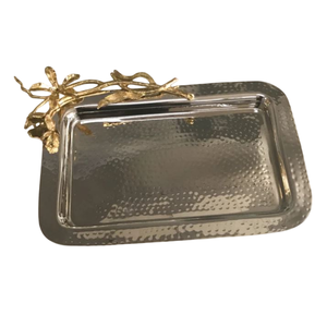 Hot Selling Handcrafted Stainless Steel Silver Plated Food Serving <b>Tray</b> Perfect For Food <b>Snacks</b> Dessert Serving Accessories - Product Image 2