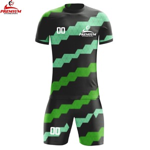 Maillot de football personnalisé à manches courtes, respirant, été, haute qualité, 100% polyester, protection UV, séchage rapide, antibactérien - Product Image 1