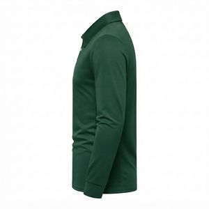 Chemise décontractée tricotée à manches longues respirante pour homme grande taille verte avec motif imprimé photo - Product Image 3