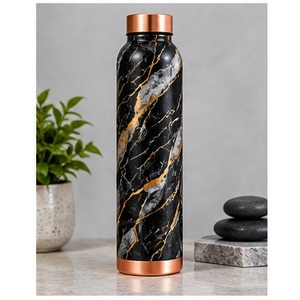 Botella de Agua de Cobre Ecológica con Diseño Bohemio, Tapa Libre de BPA, Portátil para Viajes - Product Image 5