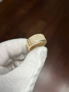 Bague Statement en Or Jaune 14K avec Diamants de Laboratoire Taille Ronde Classique pour Fiançailles, Cadeau pour Homme - Product Image 3
