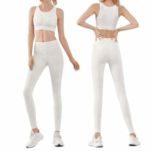 Ensemble de soutien-gorge de sport et leggings taille haute pour femme, couleur unie, vêtements de yoga, de gym et de sport - Product Image 1