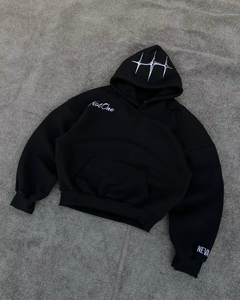 Ensemble de survêtement d'hiver personnalisé pour homme, coupe évasée, 300-500 g/m², 100 % coton, molleton ample, sweat à capuche et pantalon de jogging surdimensionné - Product Image 3