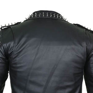Chaqueta de cuero punk negra de invierno para hombre, piel de vaca, a prueba de viento y transpirable, diseño premium para motociclistas y corredores, chaquetas de cuero punk. - Product Image 6