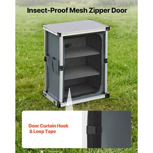 Armoire de rangement pliable pour le camping, table légère en aluminium portable, station de cuisine compacte - Product Image 5