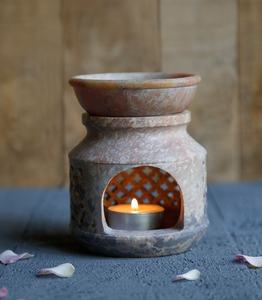 Quemador de aceite de piedra ollera natural hecho a mano, difusor de aroma de piedra, difusor de aceites esenciales al por mayor - Product Image 1