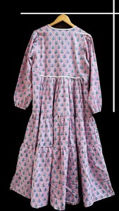 À la mode indien bloc imprimer femmes filles pur coton Maxi robe décontracté été soirée longue Midi en vrac motif naturel chaud! - Product Image 3