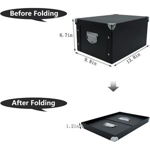 GUOZI Decorative Storage <b>Box</b> with Memory Lid Metal Reinforced Corners and Cardboard <b>File</b> Bin Handles Collapsible and Stylish - Product Image 2