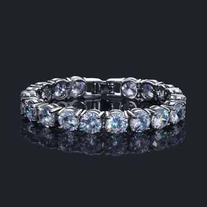 Pulsera de Cadena de Tenis de Plata 925 Bañada en Oro con Moissanita VVS, Popular y de Moda, para Hombre y Mujer, Joyería Fina de Hip Hop, Regalo para Fiesta - Product Image 5