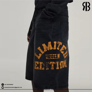 Men's <b>Black</b> Cotton Bermuda Shorts With Orange Letter Print Elastic Waist Casual Sport Style Breathable Woven Mid Rise Shorts - Product Image 3