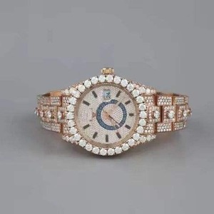 Fully Diamond Watches VVS Moissanite Hip Hop Iced Out Watch for Men From Indian Supplier Custom Luxury Steel Watches - Product Image 5