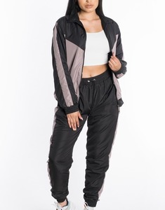Conjunto Deportivo Casual para Mujer, Chaqueta Cortavientos de 2 Piezas con Cierre y Pantalones con Cintura Elástica, Impermeable, Poliéster/Nailon - Product Image 2