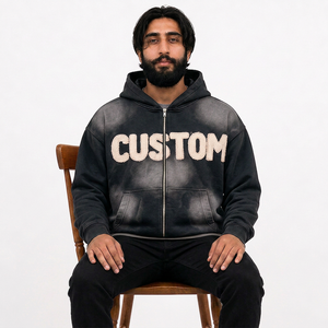 Sudadera con Capucha de Felpa de Algodón de 350 g/m² para Hombre, Personalizada, Estilo Urbano, Marca Privada, Suministro para Compradores Mayoristas de EE. UU. - Product Image 5