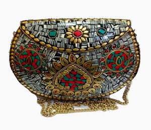 Bolsos de Mano de Metal con Diseño de Mosaico, Colores Mezclados, Estilo Moderno para Fiestas, al Mejor Precio desde India, GC-BG-465 Disponible - Product Image 1