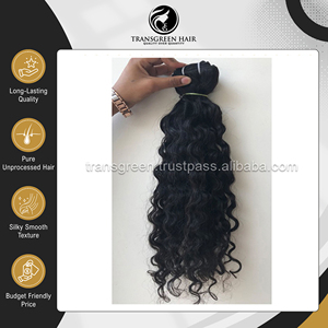 Cabello Rizado Natural Indio Virgen 100% |   Extensiones de Cabello Humano Virgen de Templo de Primera Calidad, Sin Procesar, Fabricadas en India - Product Image 3